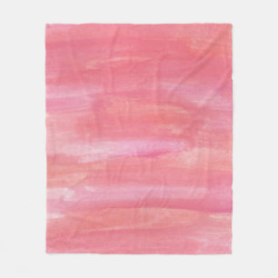 Pale Pink Watercolor Fleece Blanket