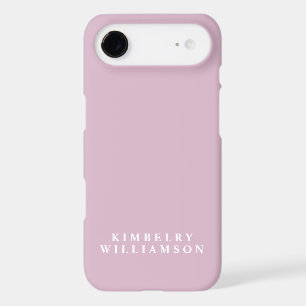 Pale Pink White Customised Name Stylish Monogram 