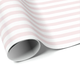 Pale Pink White Stripe Wrapping Paper