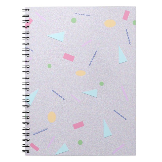 Pale Purple 80s Geometric Print Notebook (Front)