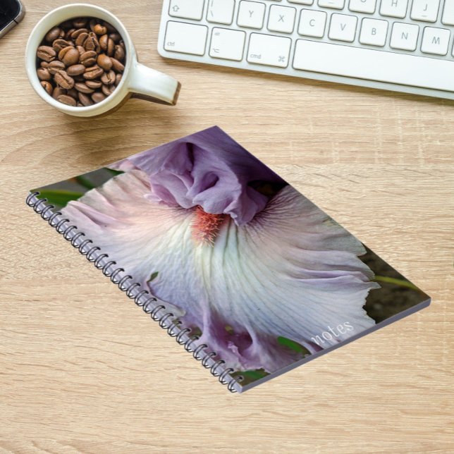 Pale Purple Bearded Iris Floral Notebook (In Situ)