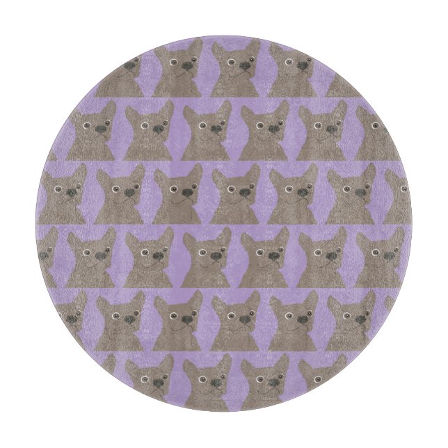 Pale Purple Dog Cutting Board (Front)