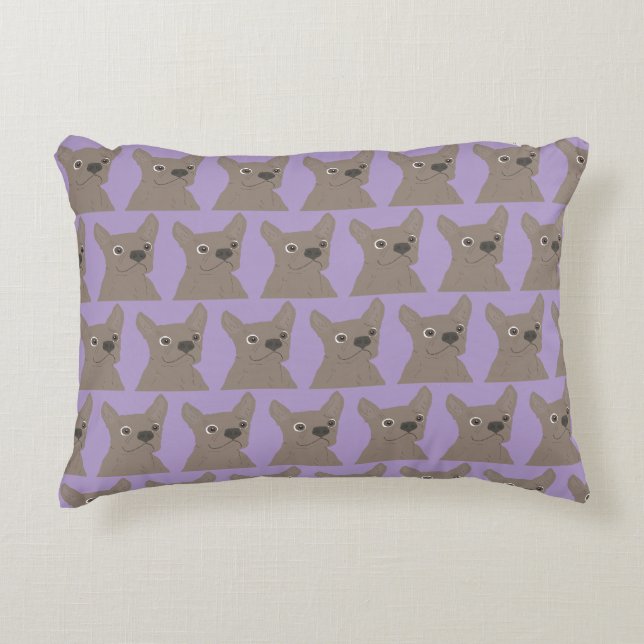 Pale Purple Dog Decorative Cushion (Front)