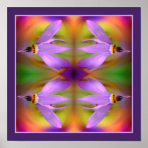 Pale Purple Flower Close Up Mirror Abstract  Poster