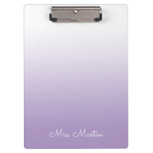 Pale Purple Gradient Personalised Teacher Clipboard