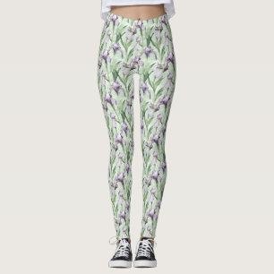 Pale Purple Iris All-Over-Print Leggings