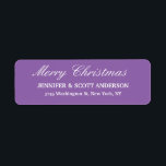 Pale Purple Merry Christmas Message Family Sheet Return Address Label<br><div class="desc">Represent yourself with this modern,  elegant return address label. This template can be customised to meet all professional occupations.</div>