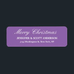 Pale Purple Merry Christmas Message Family Sheet Return Address Label<br><div class="desc">Represent yourself with this modern,  elegant return address label. This template can be customised to meet all professional occupations.</div>