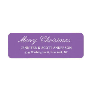 Pale Purple Merry Christmas Message Family Sheet Return Address Label