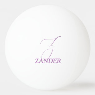 Pale Purple Monogrammed Ping Pong Ball