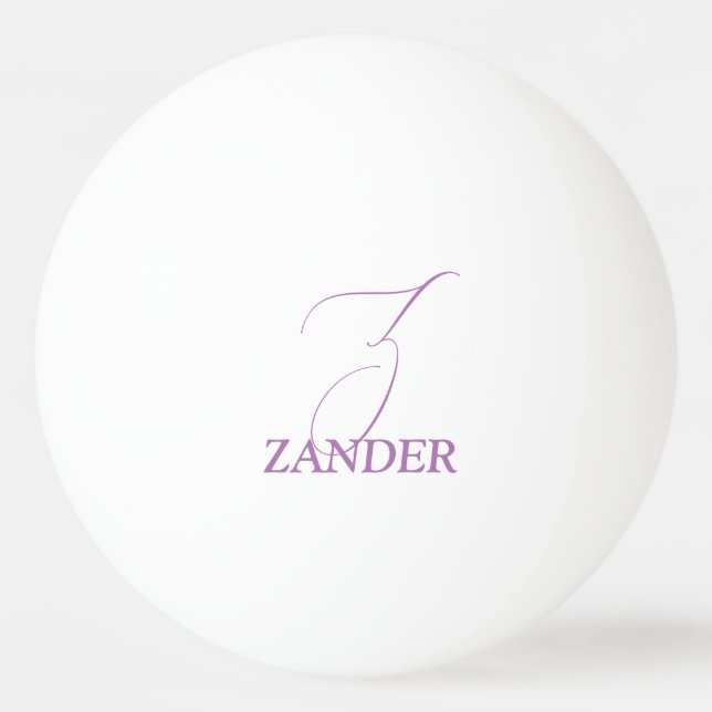 Pale Purple Monogrammed Ping Pong Ball (Front)