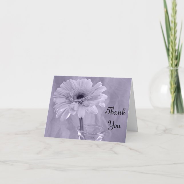 Pale Purple Tinted Daisy Thank You Card (Front)