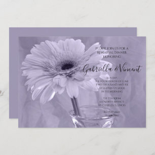 Pale Purple Tinted Daisy Wedding Rehearsal Dinner Invitation
