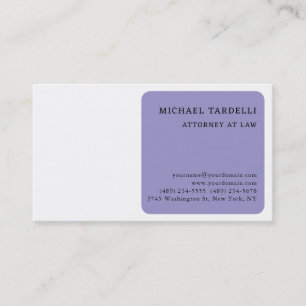 Pale Purple White Minimalist Classical Business Card