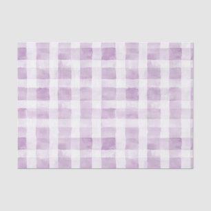 Pale Purple White Plaid Stripes Tissue Paper