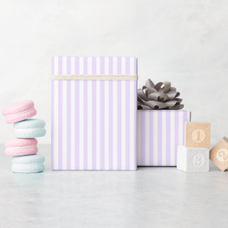 Pale Purple & White Stripes Wrapping Paper