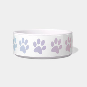 Pale Rainbow Colour Paw Print (Footprint) Bowl