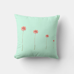 Pale Red Chrysanthemum Gerbera Flower Cushion