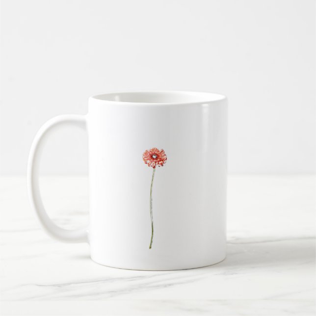 Pale Red Gerbera Flower Coffee Mug (Left)