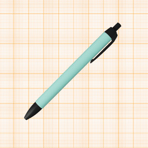 Pale Robin Egg Blue Solid Colour Black Ink Pen