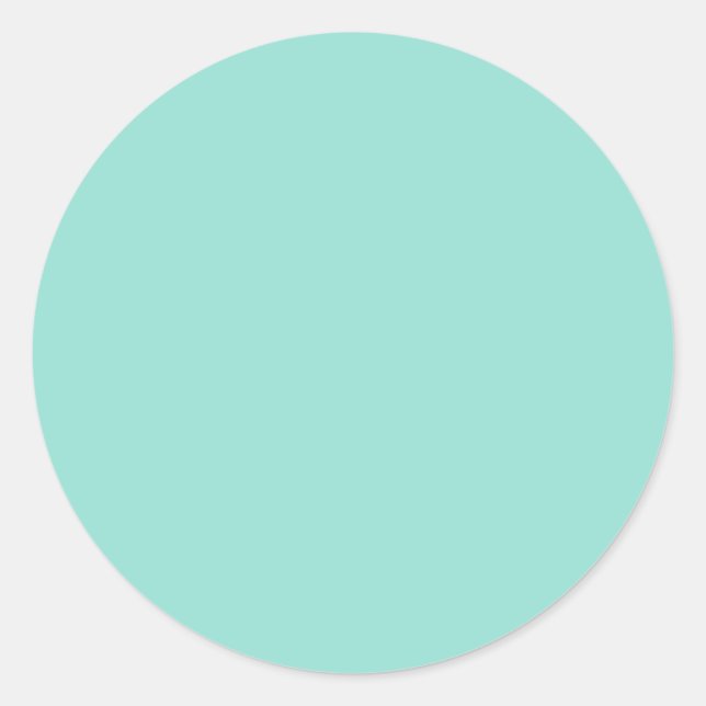 Pale Robin Egg Blue Solid Colour Classic Round Sticker (Front)