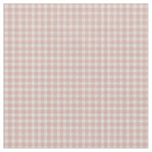 Pale Rose and White Checkered Gingham Plaid Fabric