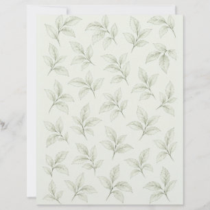 Pale Sage Leaf Sprig Scrapbook Paper