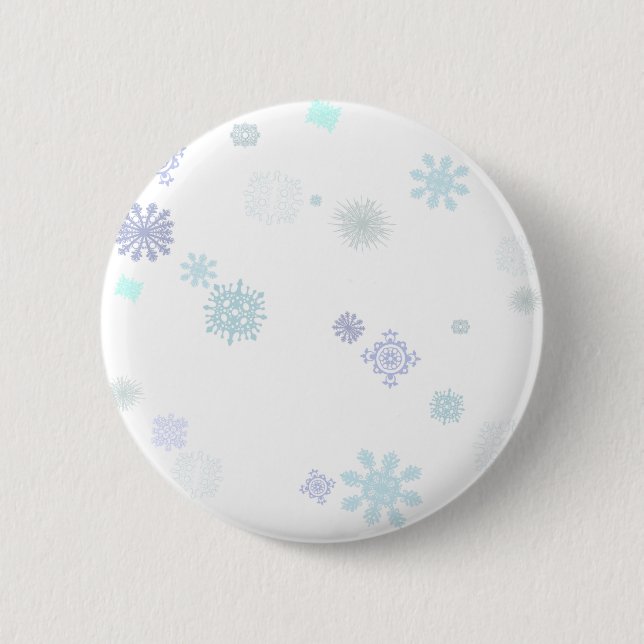 Pale Snowflakes 6 Cm Round Badge (Front)