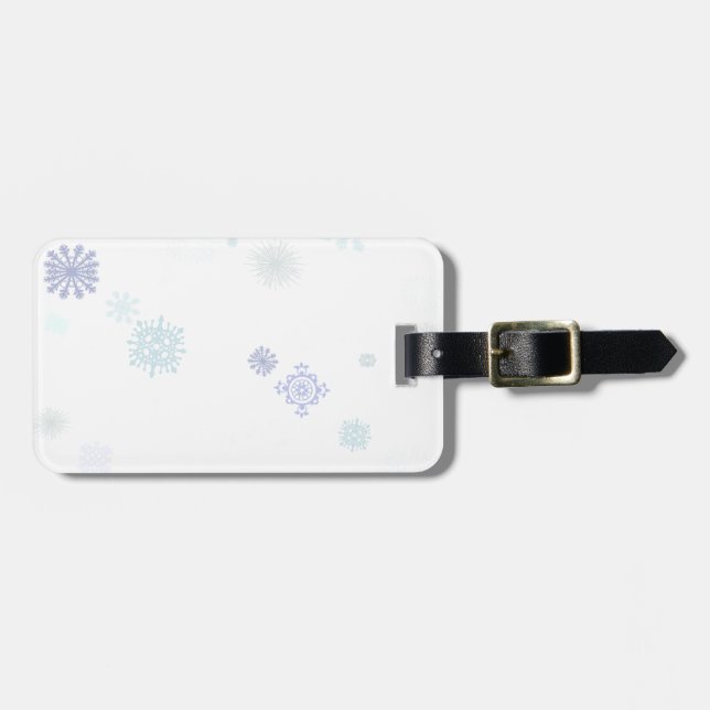 Pale Snowflakes Luggage Tag (Front Horizontal)