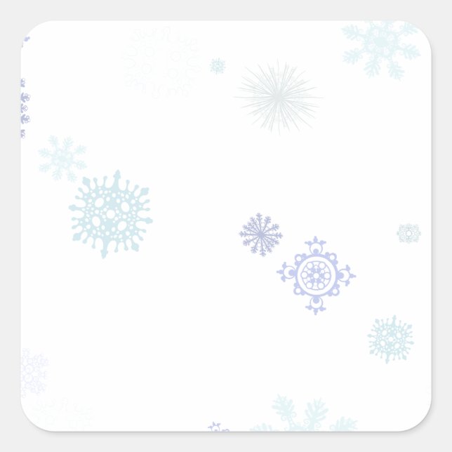 Pale Snowflakes Square Sticker (Front)