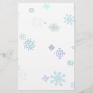 Pale Snowflakes Stationery