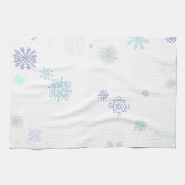 Pale Snowflakes Tea Towel (Horizontal)