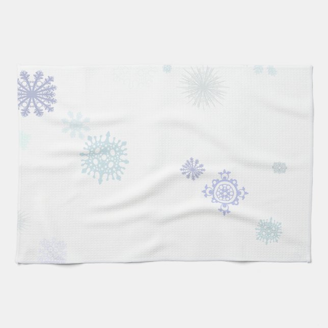 Pale Snowflakes Tea Towel (Horizontal)