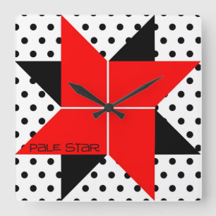 Pale Star Square Wall Clock