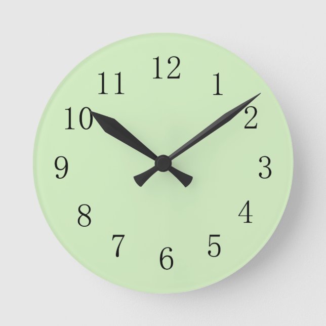 Pale Tea Green Wall Clock (Front)