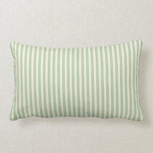 Pale teal and cream stripes lumbar cushion