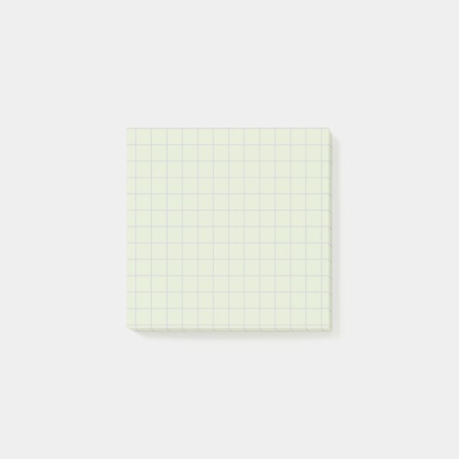 Pale Teal Chequered Pattern Soft Grid Design Post-it Notes (Front)