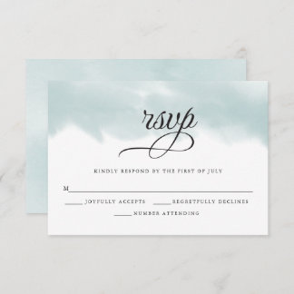 Pale Teal Green Watercolor RSVP
