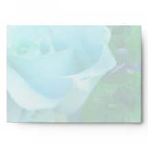 Pale Teal Rose Floral Envelope
