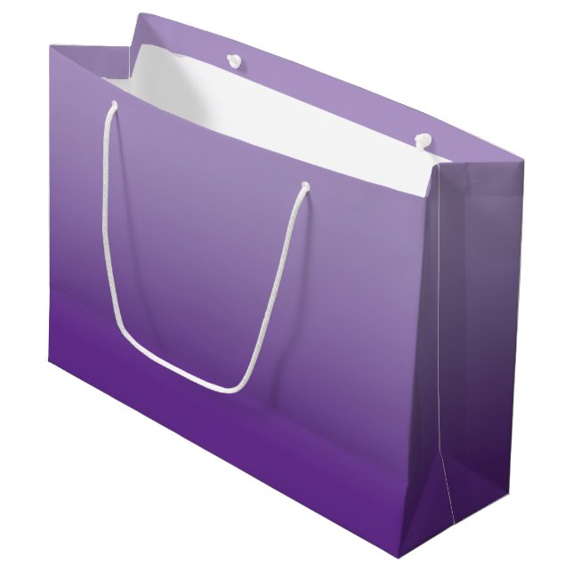 Pale to Royal Purple Ombre Large Gift Bag (Front Angled)