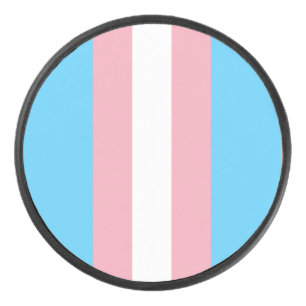 pale trans flag on hockey puck