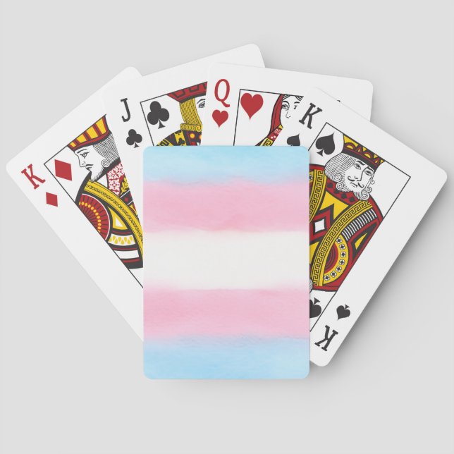 pale trans flag on playing cards (Back)
