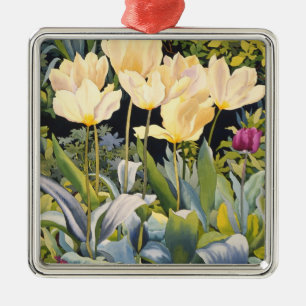 Pale Tulips Metal Tree Decoration