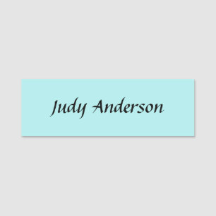 Pale Turquoise Blue Professional Modern Elegant Name Tag
