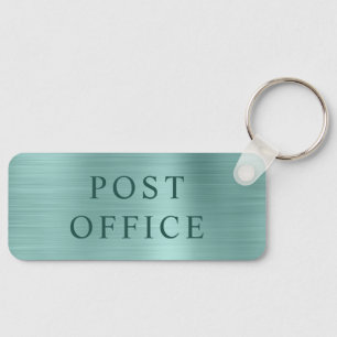 Pale Turquoise Foil Post Office Key Ring