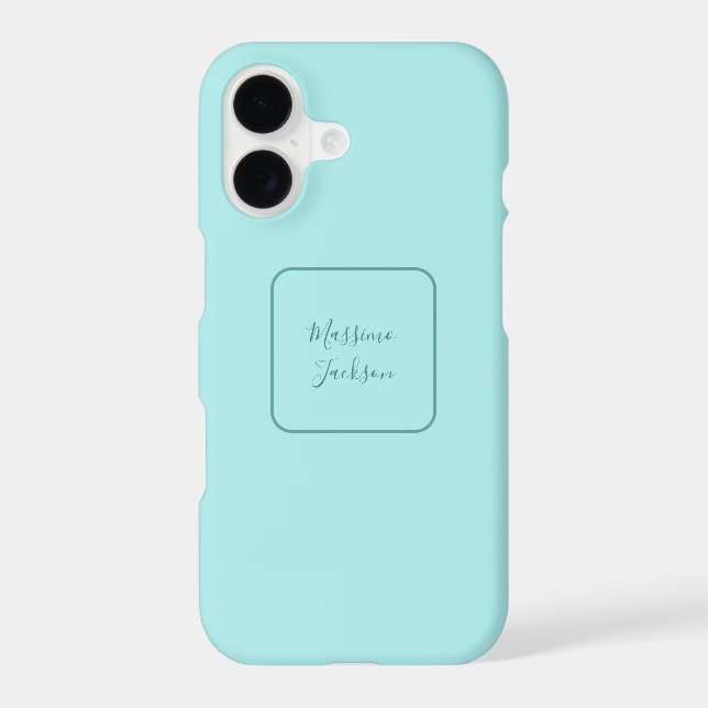 Pale Turquoise Minimalist Add Name Personalised (Back)