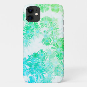 Pale Turquoise Pastel Wild Flowers  iPhone 11 Case