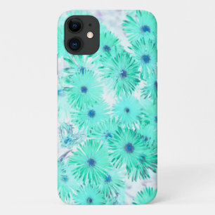 Pale Turquoise Pastel Wild Flowers  iPhone 11 Case