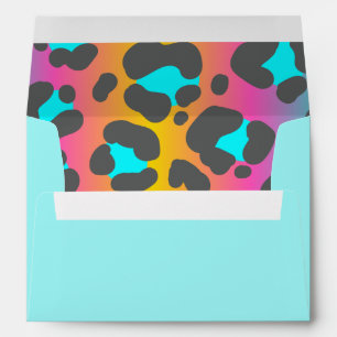 Pale Turquoise with Cheetah Print A7 Envelope