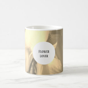 pale vintage flower monogram mug